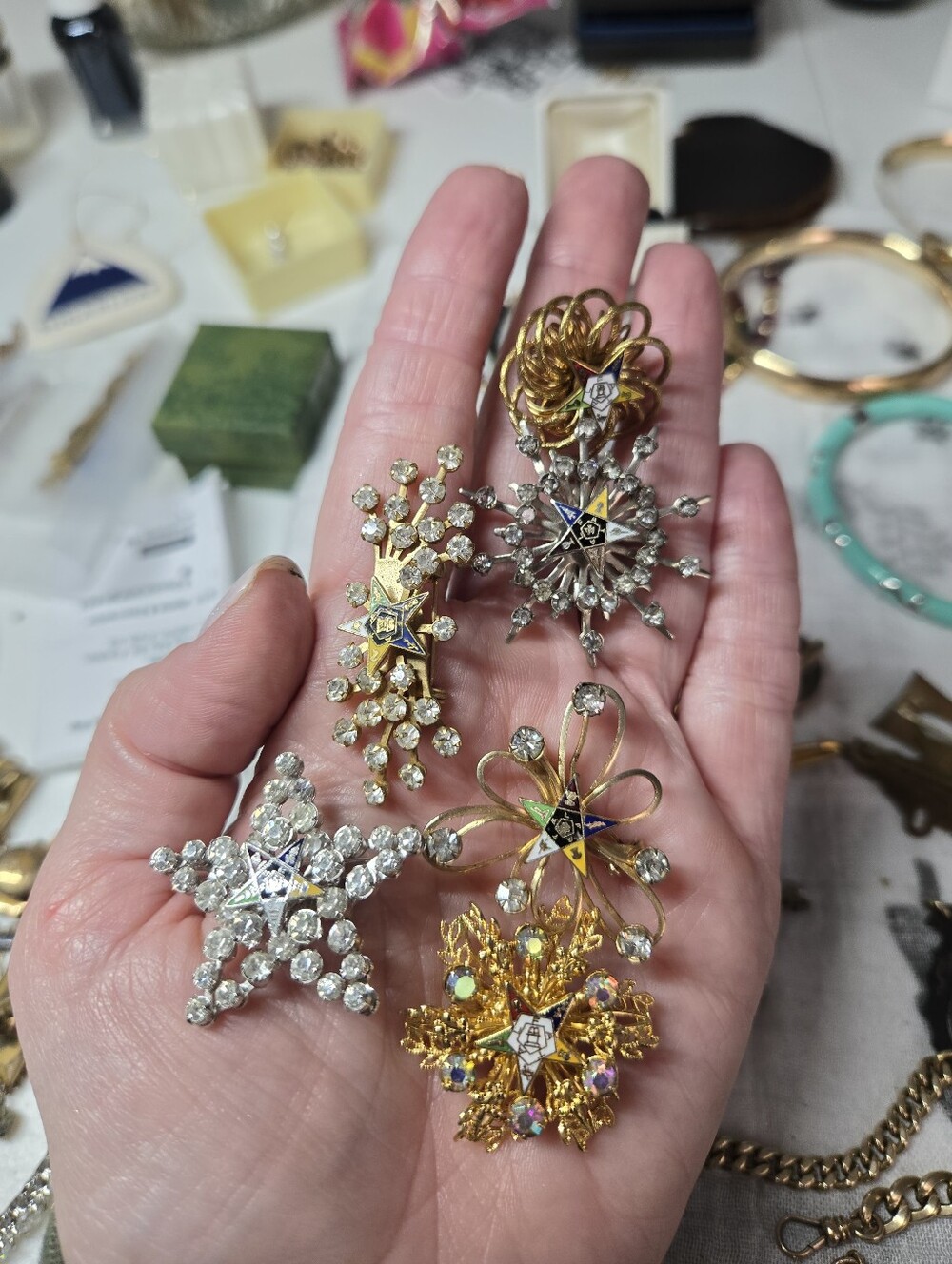 Vintage Eastern Star Brooches